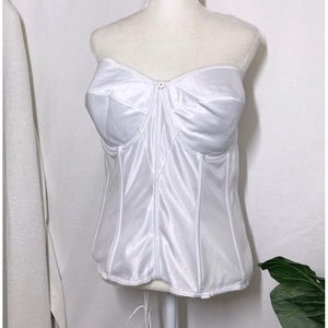 Dominique Intimate Apperal White Bustier Corset Vintage Inspired Lingerie Top